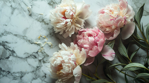 minimalistic less is more style of Fresh peony flowers on light background stylish modern retro flow.jpg