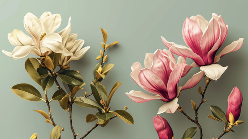 minimalistic less is more style of Garden Flowers Wedding Invitation Card Design Magnolia Wedding In.jpg