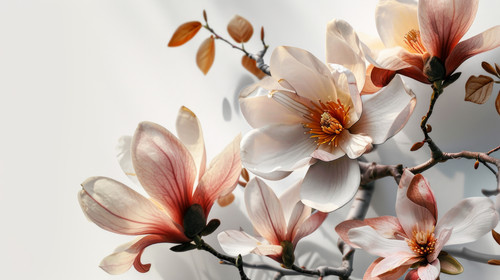 minimalistic less is more style of Garden Flowers Wedding Invitation Card Design Magnolia Wedding In.jpg
