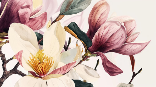 minimalistic less is more style of Garden Flowers Wedding Invitation Card Design Magnolia Wedding In.jpg