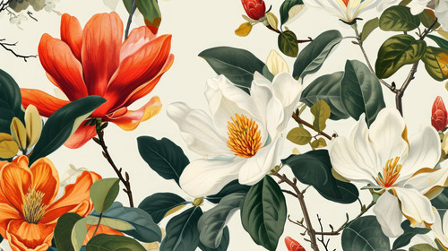 minimalistic less is more style of Garden Flowers Wedding Invitation Card Design Magnolia Wedding In.jpg