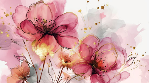 minimalistic less is more style of Floral in watercolor vector background Luxury wallpaper design wi.jpg
