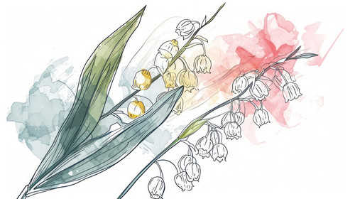 minimalistic less is more style of Cute hand drawn isolated grey outline with color plane of lily of.jpg