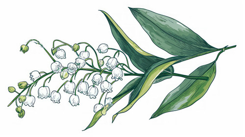 minimalistic less is more style of Cute hand drawn isolated grey outline with color plane of lily of.jpg