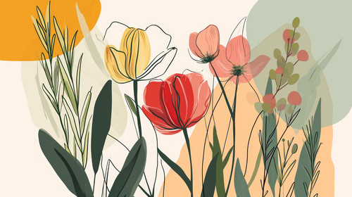 minimalistic less is more style of Botanical arts Hand drawn continuous line drawing of abstract flo.jpg
