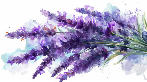 minimalistic less is more style of bouquet of lavender watercolor isolated on white AI Generative ar.jpg