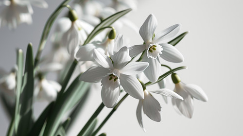 minimalistic less is more style of Snowdrops on white background Hello Spring Easter concept Beautif.jpg