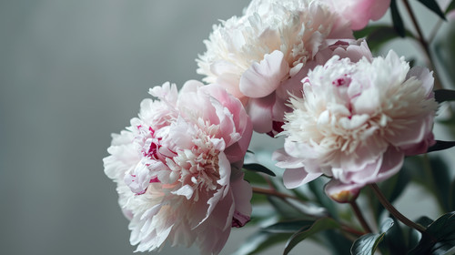 minimalistic less is more style of Fresh peony flowers on light background stylish modern retro flow.jpg
