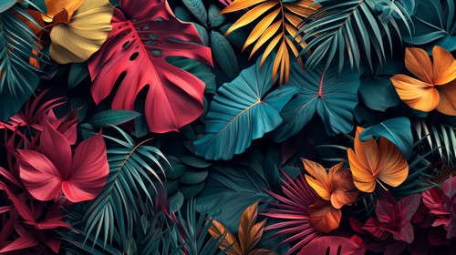 minimalistic less is more style of tropical leaves for photorealism wallpapers colorful leaves backg.jpg