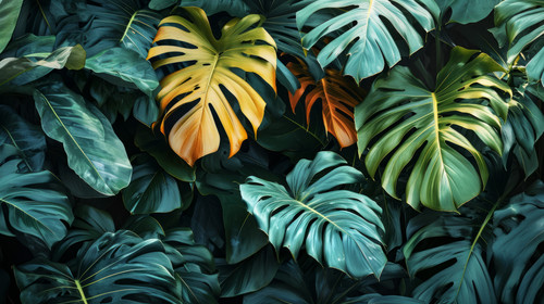 minimalistic less is more style of tropical leaves for photorealism wallpapers colorful leaves backg.jpg