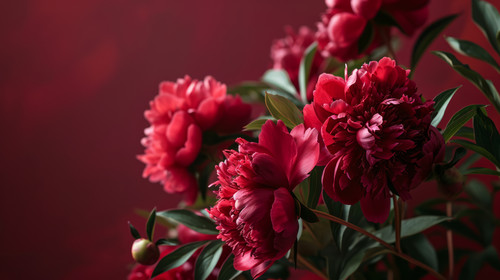 minimalistic less is more style of burgundy background peony art nature vintage wallpaper decoration.jpg