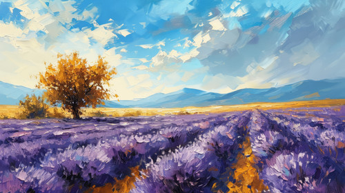minimalistic less is more style of Oil painting lavender field art ar 169 00201 01.jpg