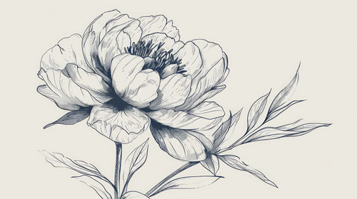 minimalistic less is more style of Vector peony flower isolated on white background Element for desi.jpg