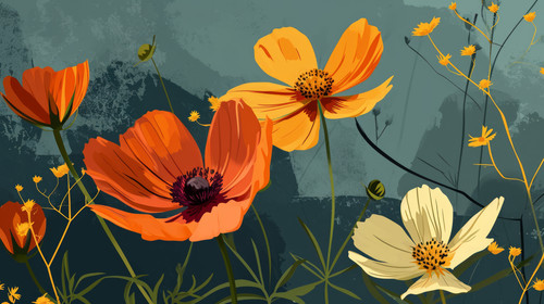 minimalistic less is more style of Vintage spring flower vector illustration remixed from public dom.jpg
