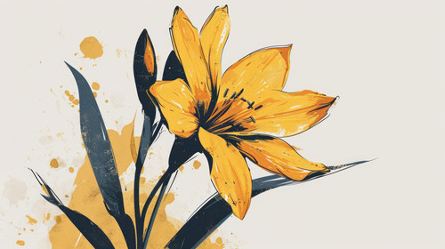 minimalistic less is more style of Vintage spring flower vector illustration remixed from public dom.jpg