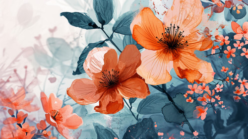 minimalistic less is more style of Delicate watercolor floral illustration AI generated ar 169 00107.jpg