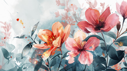 minimalistic less is more style of Delicate watercolor floral illustration AI generated ar 169 00107.jpg