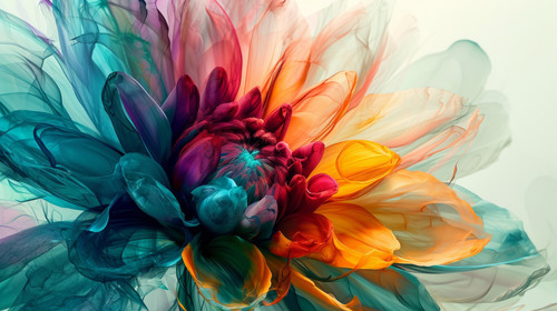 minimalistic less is more style of Colorful abstract flower art ar 169 00090 03.jpg