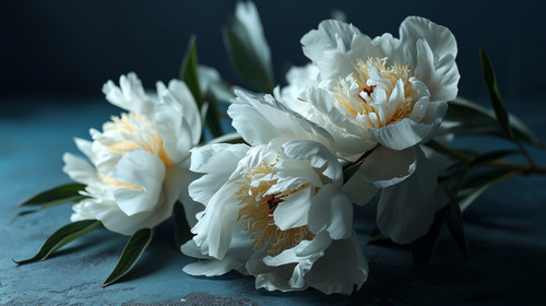 minimalistic less is more style of Romantic White Peony Blooms on Spring Background Perfect for Wall.jpg