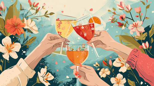 minimalistic less is more style of Diversity man or woman hands clink champagne wine or martini glas.jpg