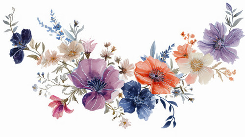 minimalistic less is more style of Embroidered flowers on a white background Vector floral neckline .jpg