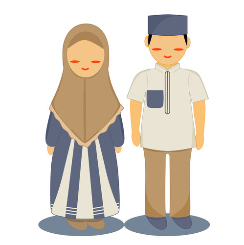 muslim family or couple free vector.jpg