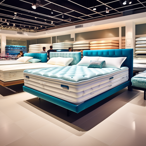 american style mattresses in a big store people seeing it 104395471.png
