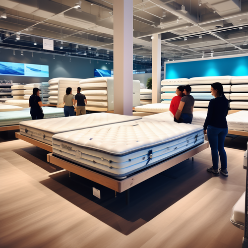 american style mattresses in a big store people seeing it 285663829.png