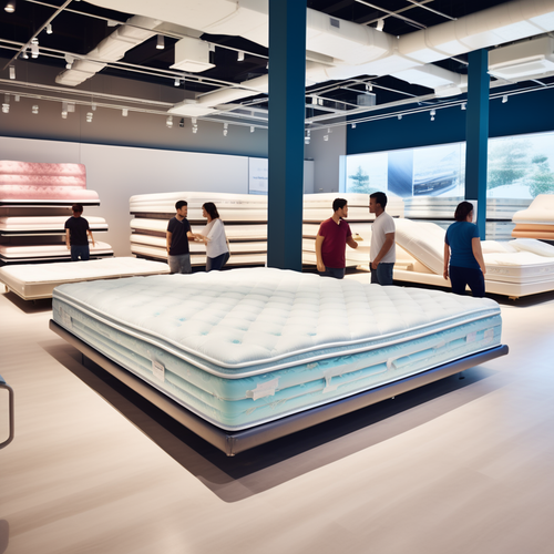 american style mattresses in a big store people seeing it 579652033.png