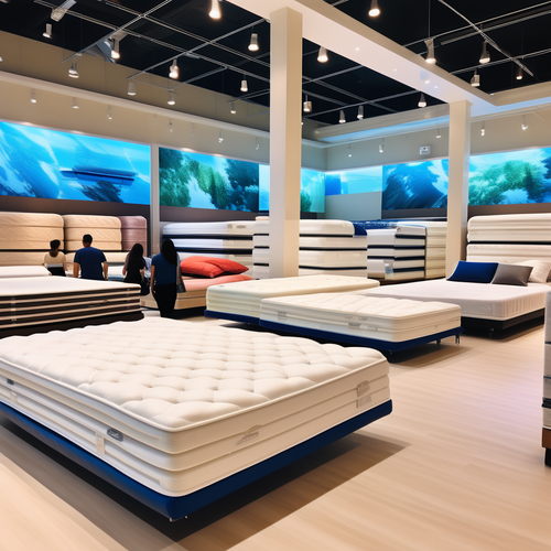 american style mattresses in a big store people seeing it 982881027.png