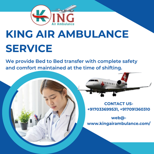 King Air Ambulance Service in Varanasi provides advanced emergency medical equipment such as a cardiac monitor, a mini ICU, an infusion pump, a ventilator, a nebulizer machine, a suction machine, and oxygen cylinders for the treatment of critically ill patients.
Contact us- +917033699531
Web@- https://tinyurl.com/yahn3x9v