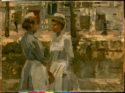 Israels, Isaac Горничные, 1900, 41 cm х 56 cm, Картон, масло