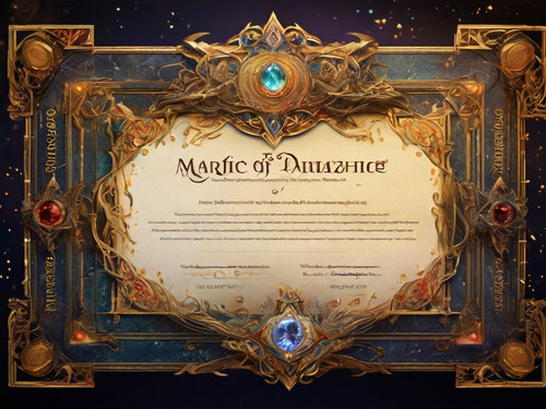 Default A beautifully crafted magic certificate adorned with i 1