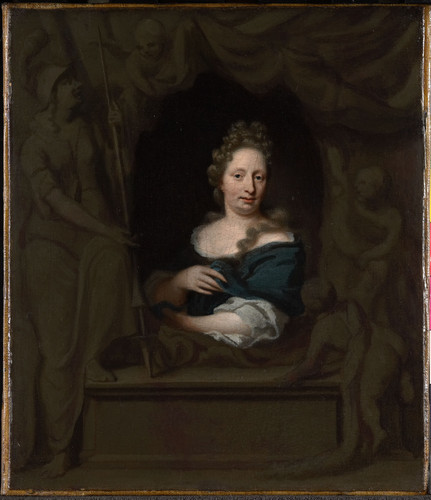 Musscher, Michiel van Eva Visscher. Жена художника, 1685, 20,5 cm х 17,8 cm, Холст, масло