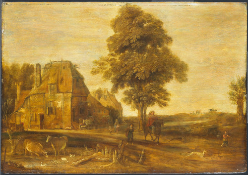 Neer, Aert van der Пейзаж с постоялым двором, 1639, 30,5 cm х 43 cm, Дерево, масло