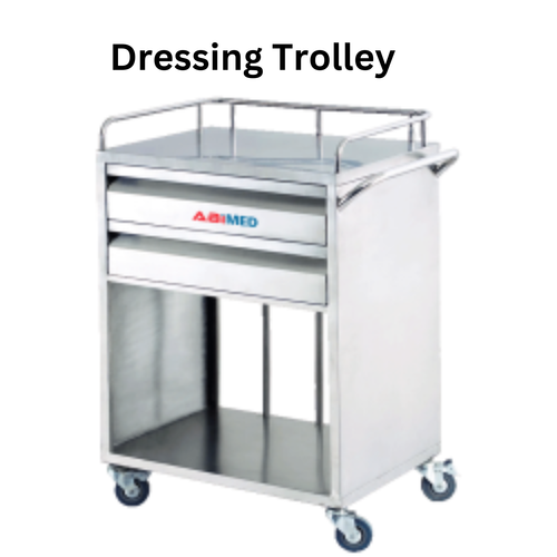 Elevate patient care with our USA-designed Dressing Trolley. Boasting a 20kg capacity and standing at 80cm, it offers easy access and storage for medical supplies. Built for durability and mobility, it's the perfect solution for healthcare settings worldwide.