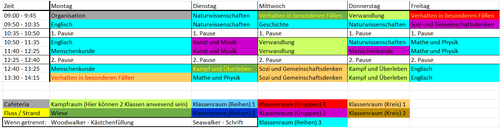 Stundenplan Unterstufe1