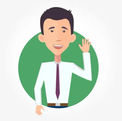 depositphotos 54610167 stock illustration cheerful businessman waving hello.webp
