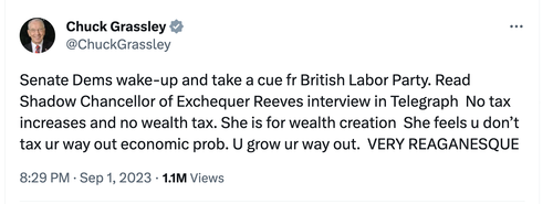 Monosnap Chuck Grassley on X: %22Senate Dems wake up and take a cue fr British Labor Party. Read Sha.png