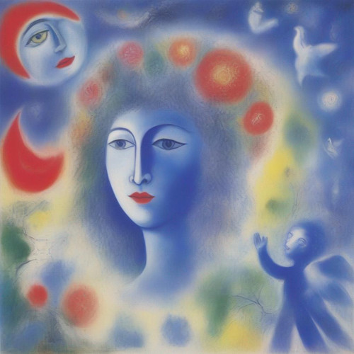 salviaspace blue psychic DMT faces beautiful painting by chagall and bright angelic spirit energies .jpg