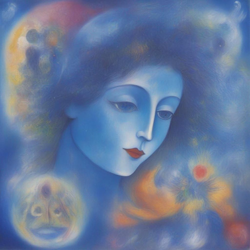 salviaspace blue psychic DMT faces beautiful painting by chagall and bright angelic spirit energies .jpg