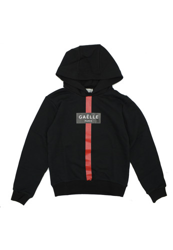 gaelle paris kids felpa nera con cappuccio logo ragazzo a.jpg