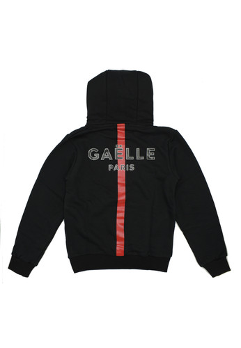 gaelle paris kids felpa nera con cappuccio logo ragazzo b.jpg