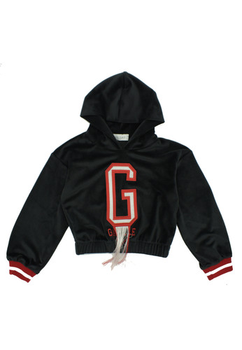 gaelle paris kids felpa ciniglia nero logo bambina a.jpg