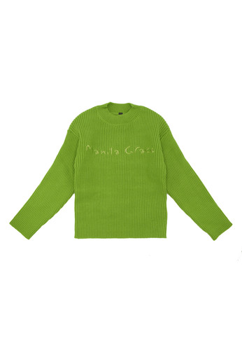 manila grace kids maglia verde lana costine bambina a.jpg