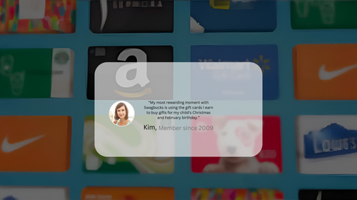 “My most rewarding moment with Swagbucks is using the gift cards I earn to buy gifts for my child's .png