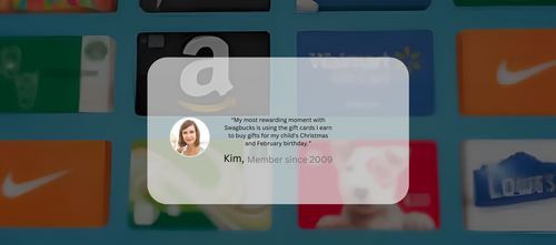 “My most rewarding moment with Swagbucks is using the gift cards I earn to buy gifts for my child's .png