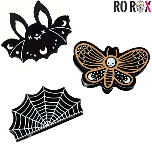 Ro Rox 3 Pack Halloween Hair Claw Bat web Hair Clip RR.jpg