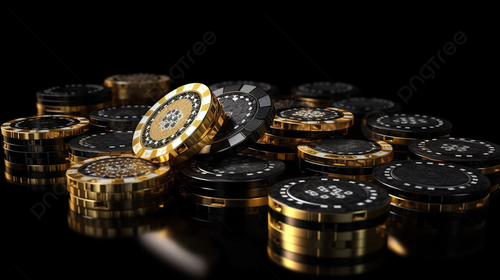 pngtree rendered 3d image of black and gold casino chips with diamond picture image 3695583.png