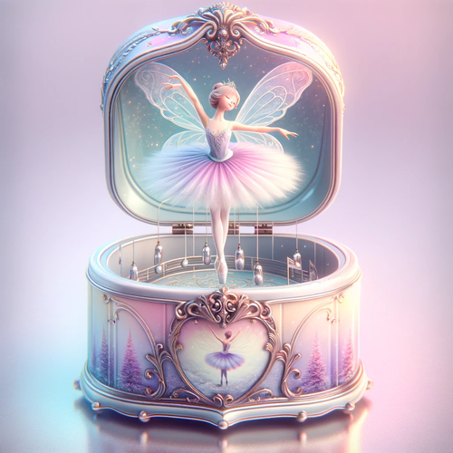 DALL·E 2023 12 22 10.44.00 Cover art for 'Sugar Plum Fairy', featuring a music box with a ballerina .png